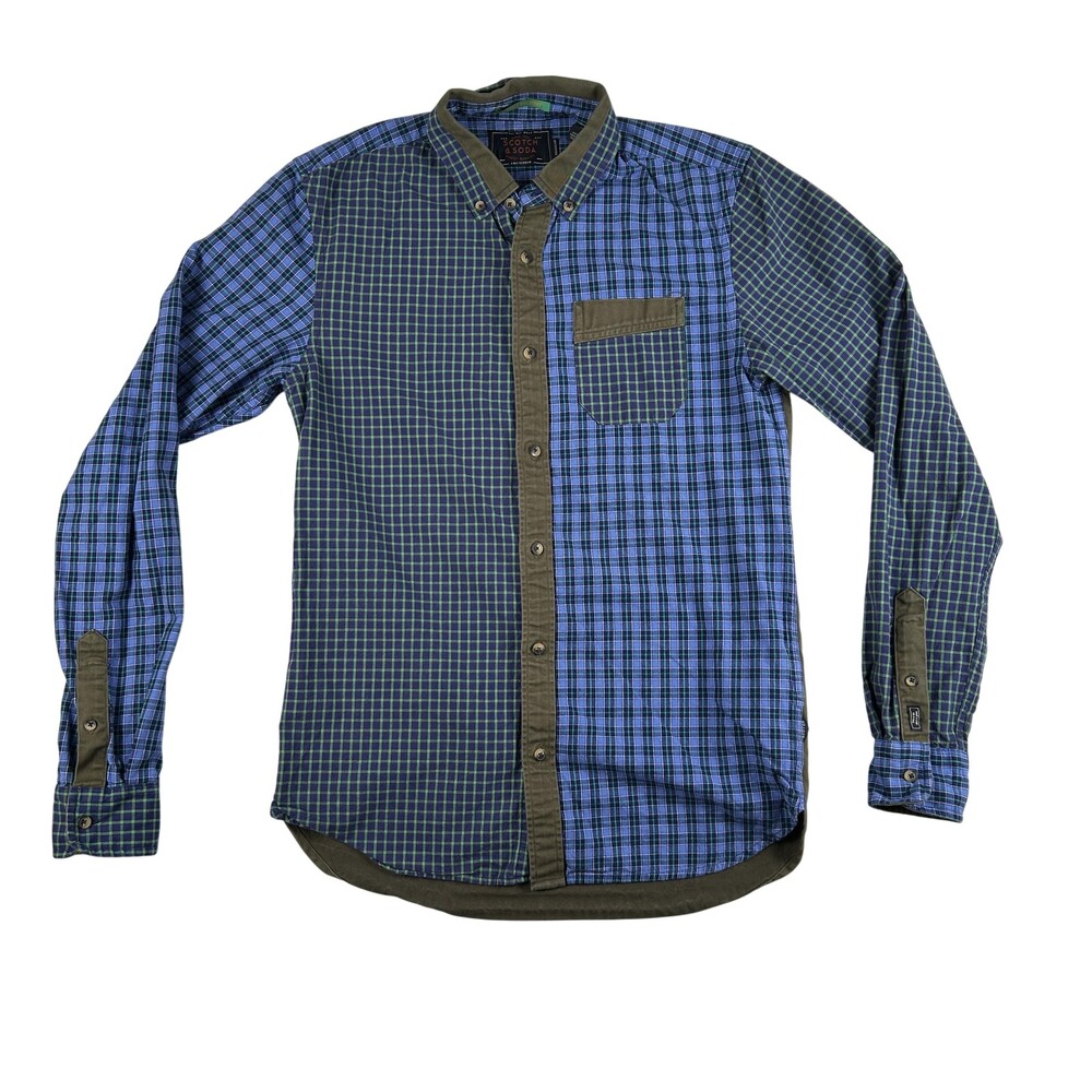 Scotch & Soda Shirt Womens Small Plaid Long Sleeve Button Up Patchwork